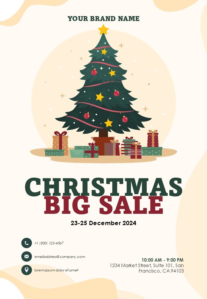 Big Sale Christmas Flyer A4 Powerpoint Template