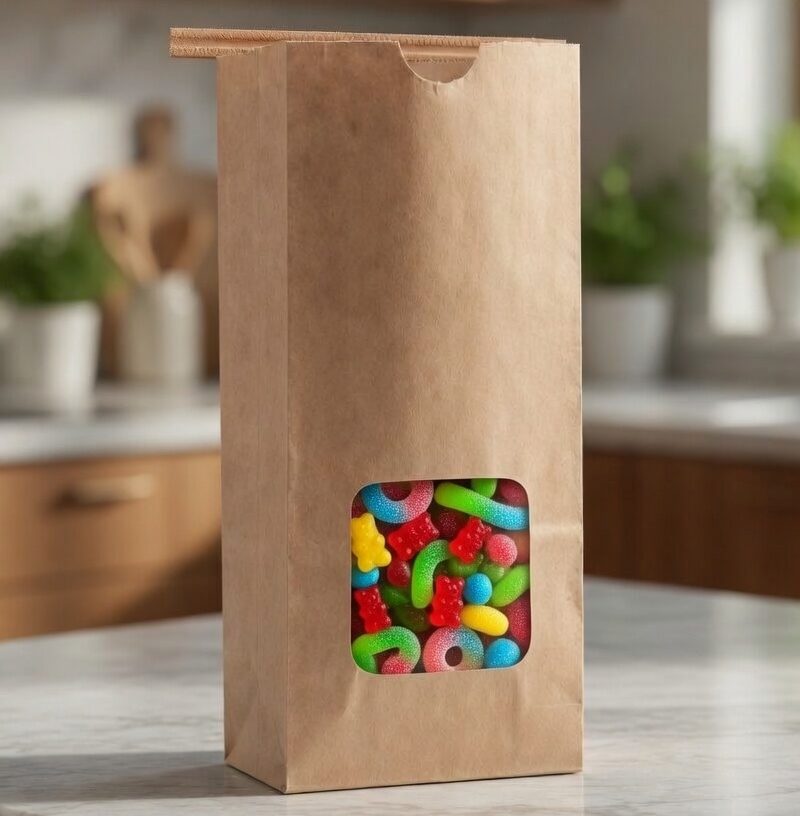 NK with tin tie and window 16oz Recycled Paper with Tin Ties & PLA Liner - Image 1