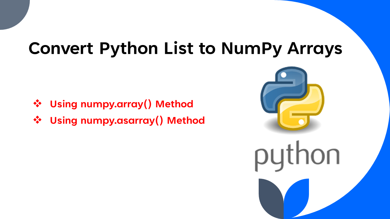 You are currently viewing Convert Python List to NumPy Arrays