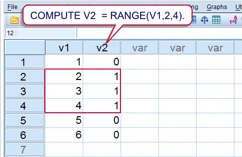 SPSS Range Function Result