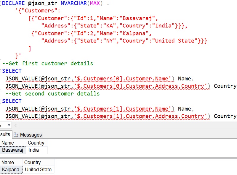 JSON_VALUE Sql Advance Example 4
