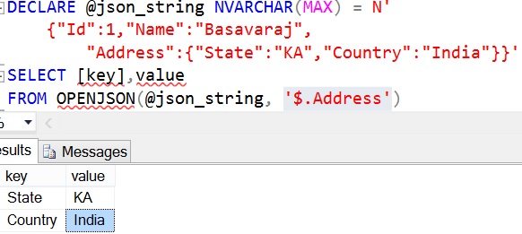 OPENJSON with default schema Example 4
