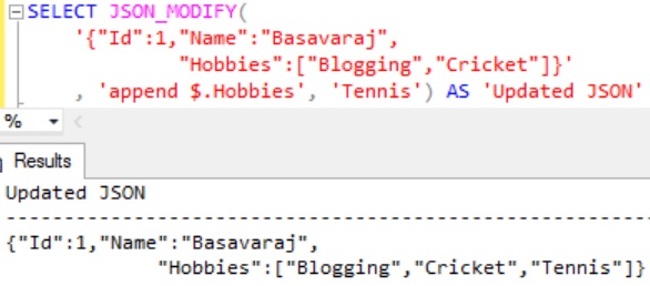 Adding value to the JSON Array Example 7