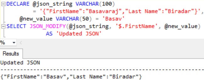 JSON_MODIFY Example 2
