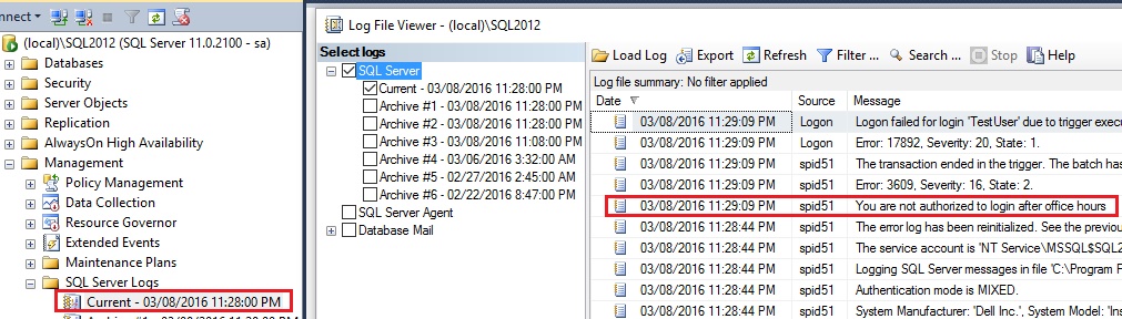 LogonTriggerErrorLog