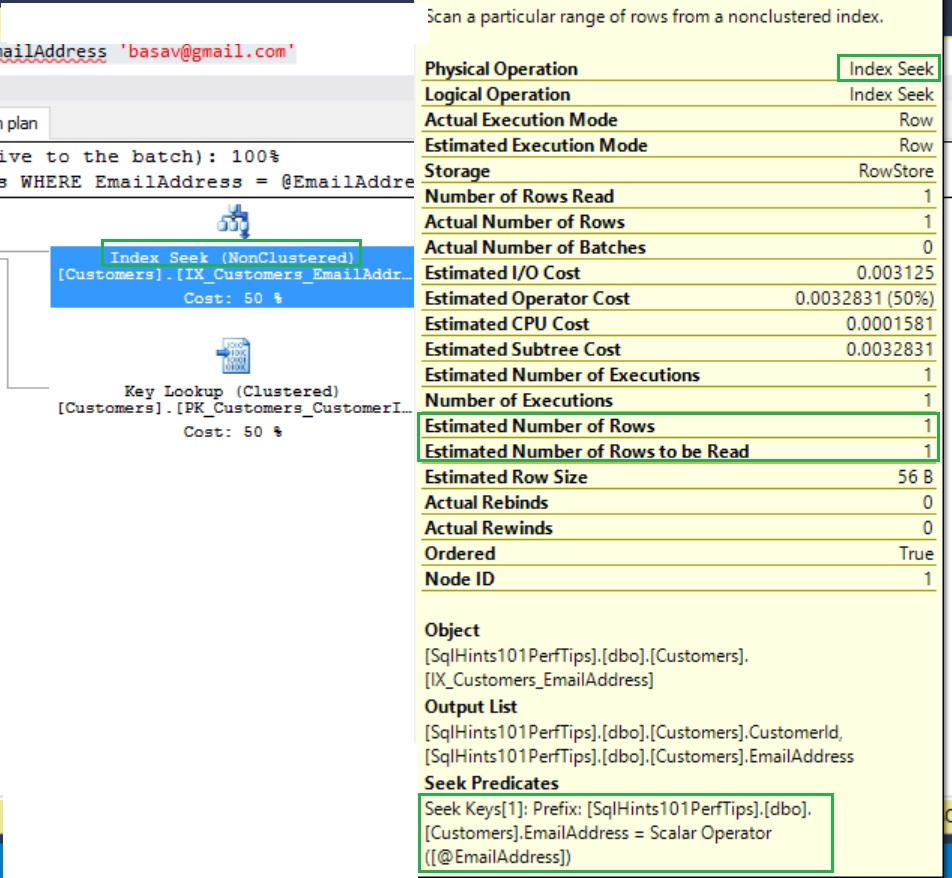 Implicit Conversion Execution plan properties After Fix