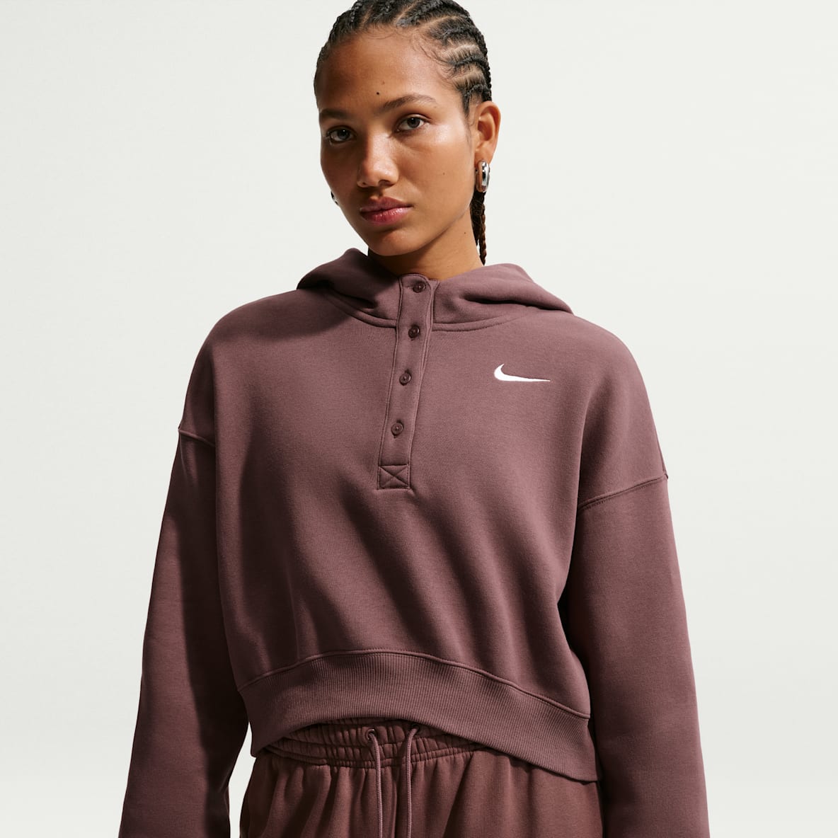Nike Sportswear Phoenix Fleece Verkürzter Oversize-Henley-Hoodie (Damen)