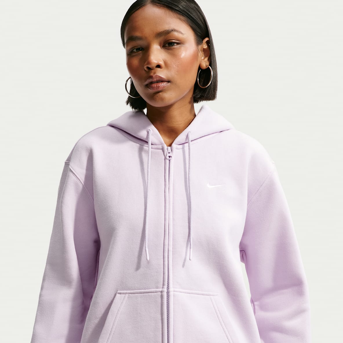 Nike Studio Fleece aus mittelschwerem Material Damen-Hoodie mit durchgehendem Reißverschluss