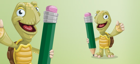Vector Turtle Cartoon Character