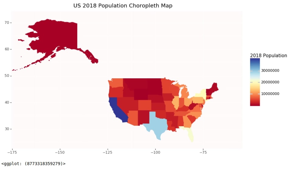 Maps using Plotnine (Choropleth, Scatter, and Bubble Maps)