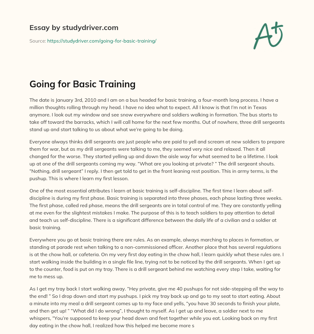 Going for Basic Training essay