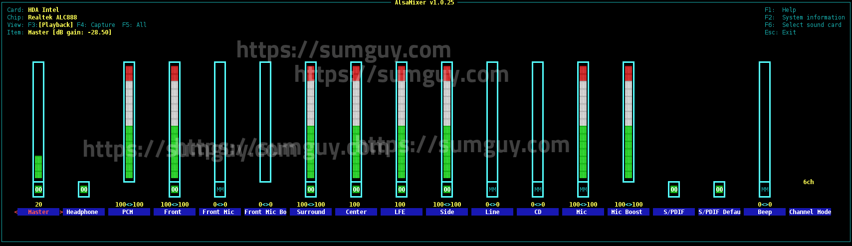 Alsa CLI Volume control