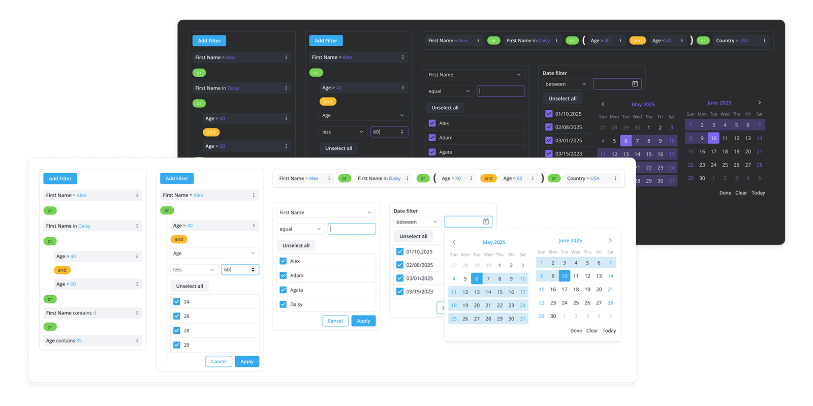 SVAR Filter - React Query Builder Component