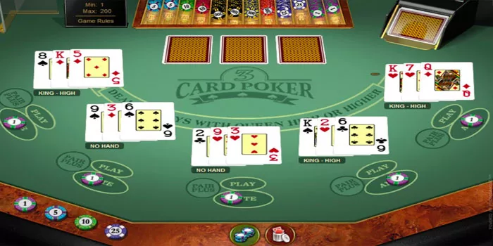 Fitur Bermain Three Card Poker