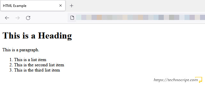 HTML Page Structure On Browser