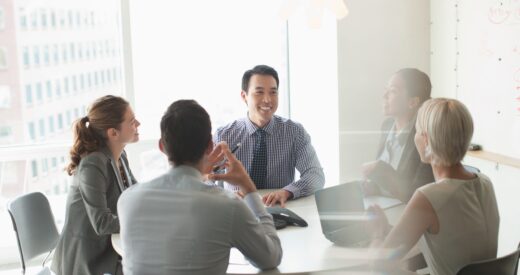 Business people talking in meeting
