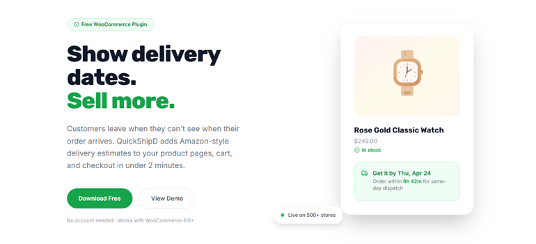 quickshipd estimated delivery date