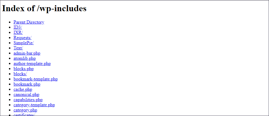 Disable Directory Listing