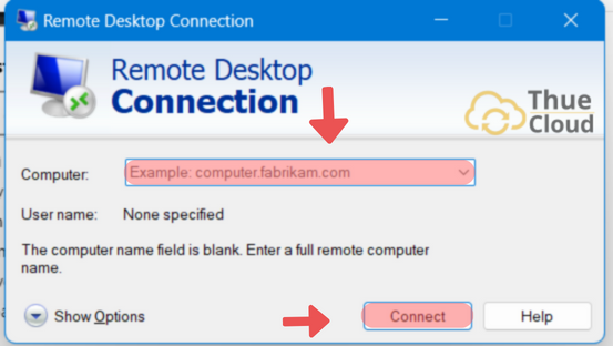 Lấy thông tin IP nhập vào Remote Desktop Connetion để Shopee Live bằng VPS