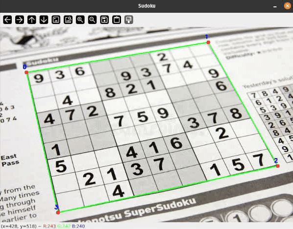 Animated perspective transformation of Sudoku grid