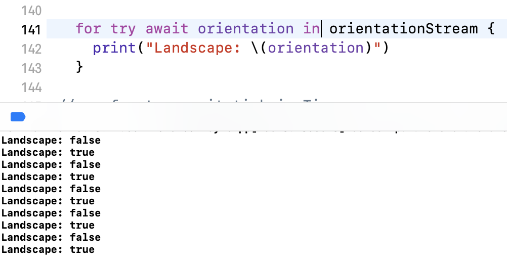 Series of true and false values printed in Xcode’s console