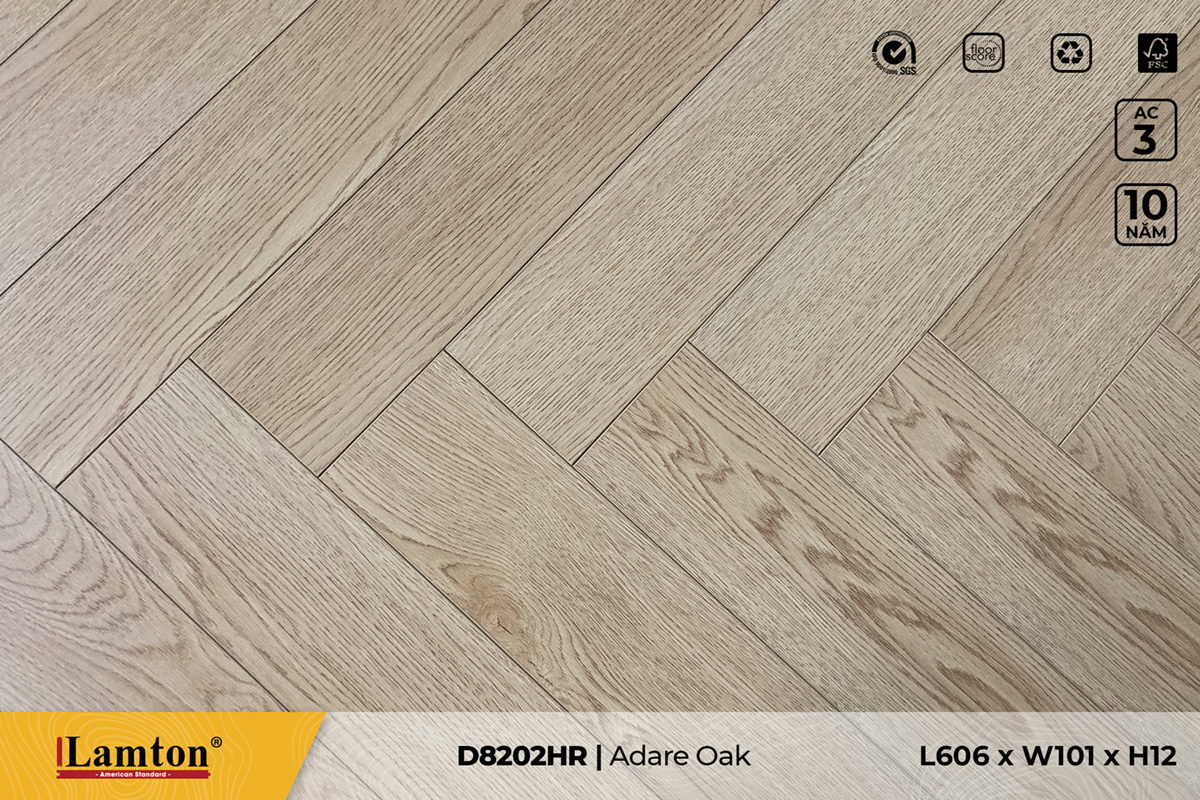 Sàn gỗ xương cá Lamton D8202HR Adare Oak – 12mm – AC3 6 D8202HR