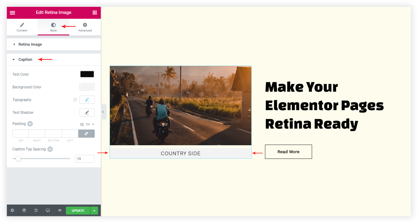 Retina Image Widget for Elementor Elementor Image Widget styling