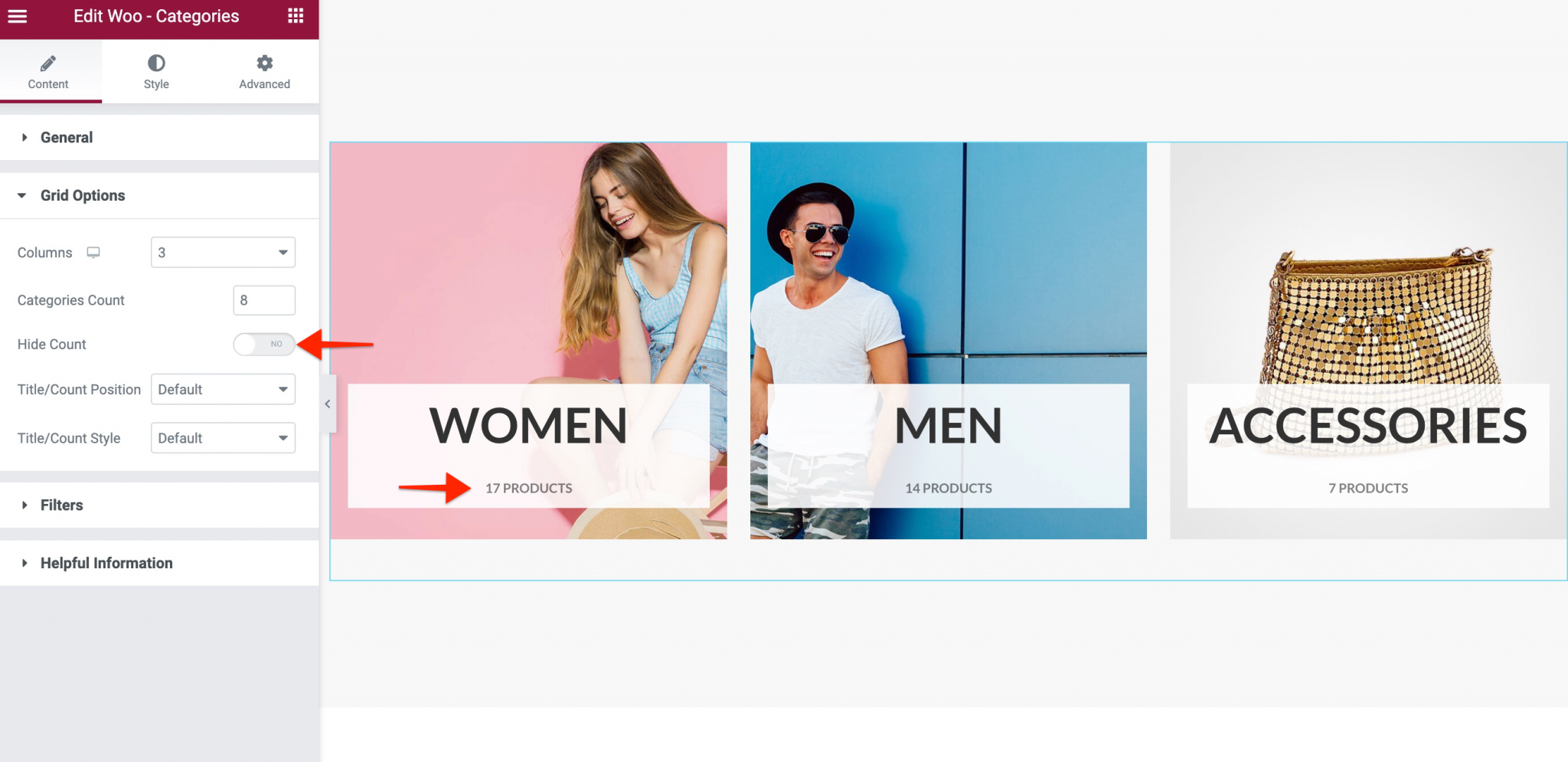 Woo-Categories Widget UAE Woo Category hide product count