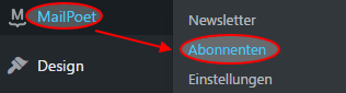 MailPoet im WordPress-Backend