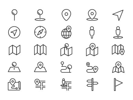 Map and Location Icons