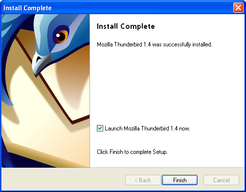 thunderbird install finish