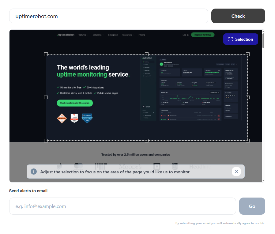 uptimerobot change detection tool