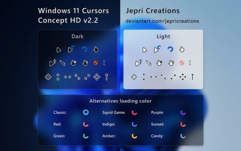 简约风光标 – Windows 11 Cursors Concept HDPI v2.2