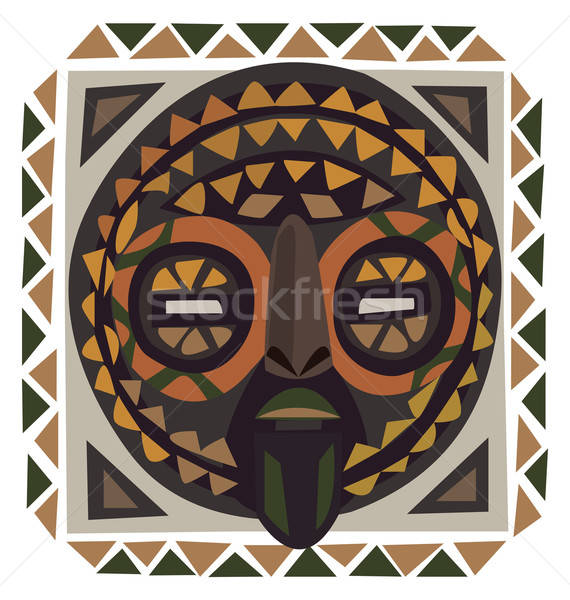 570x600 African Mask Vector Illustration Damla Ayzeren