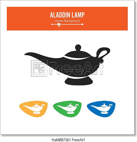 561x581 Free Art Print Of Aladdin Lamp Vector Simple Black Silhouette
