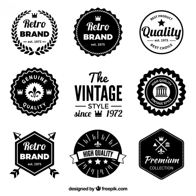 626x626 Retro Black Badges Vector Free Download