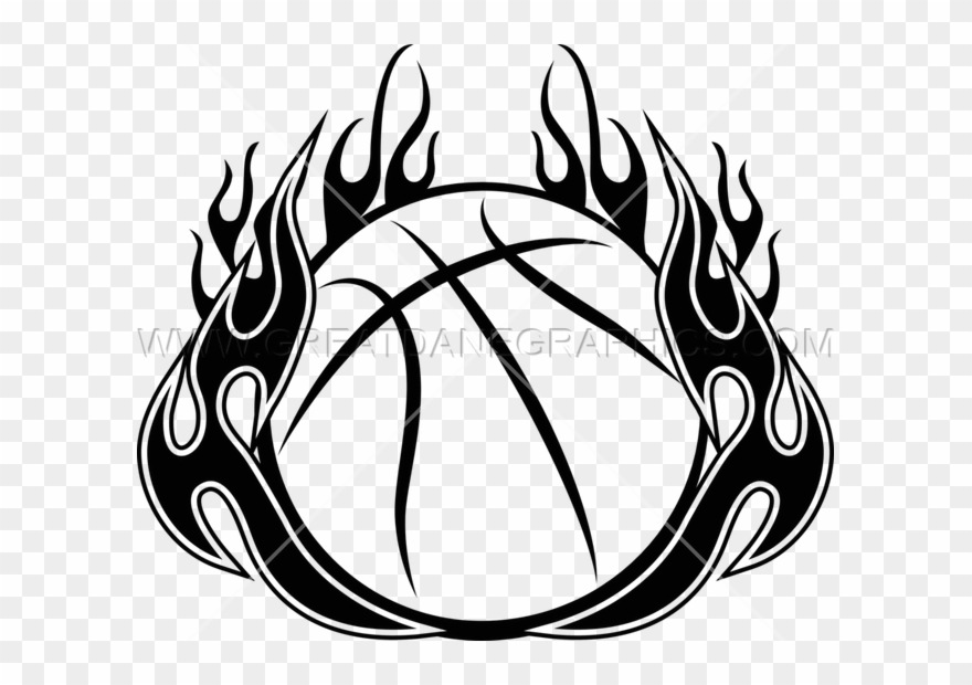 880x620 Basketball With Flames Clipart