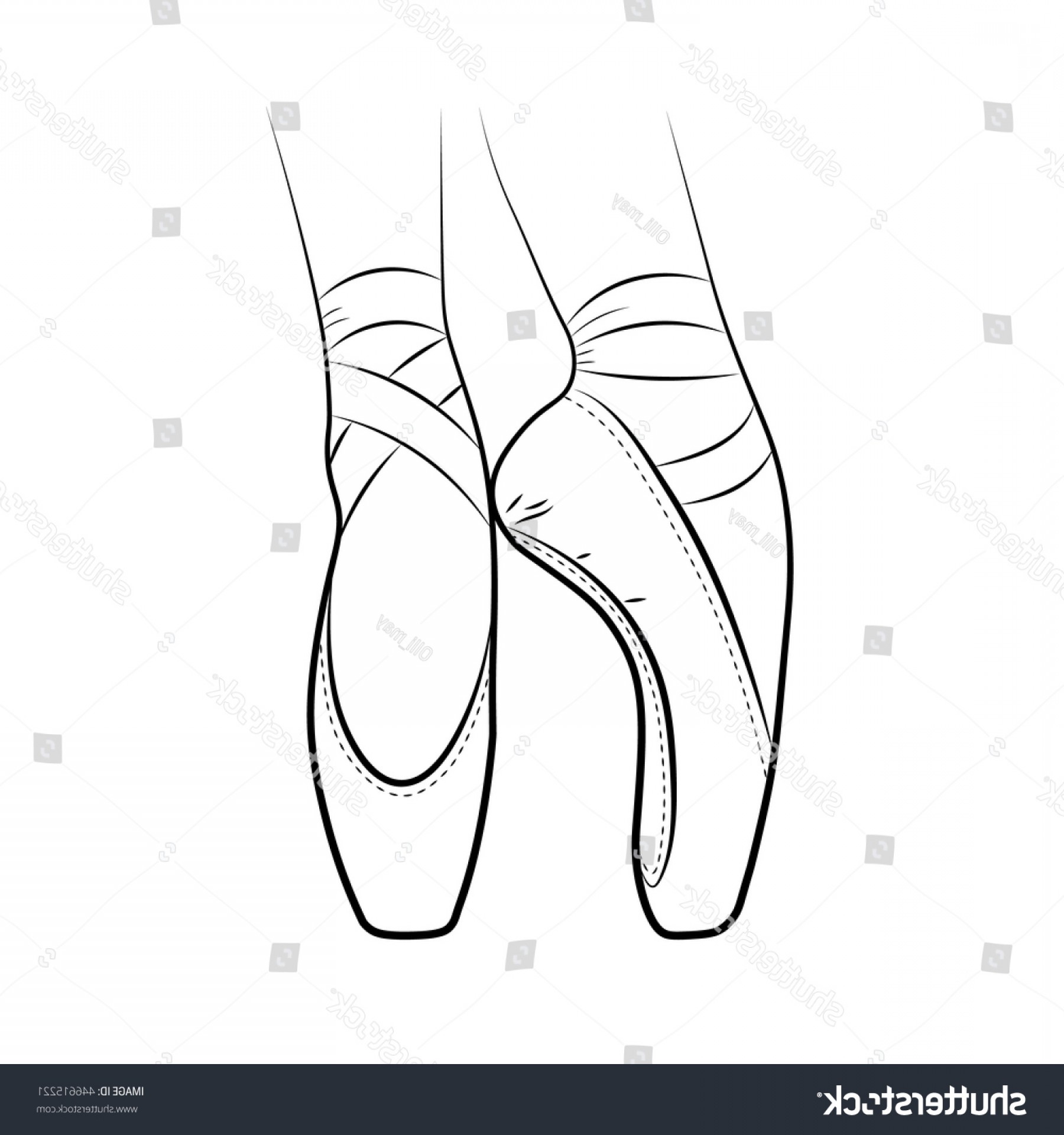 1800x1920 Pointe Shoes Ballet Vector Handdrawn Illustration Soidergi