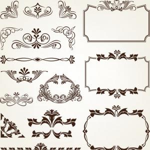 300x300 Retro Antique Baroque Border Frame With Scroll Vector Cqrecords
