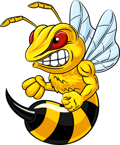 500x603 Cartoon Angry Bee Vector Illustration Free Download