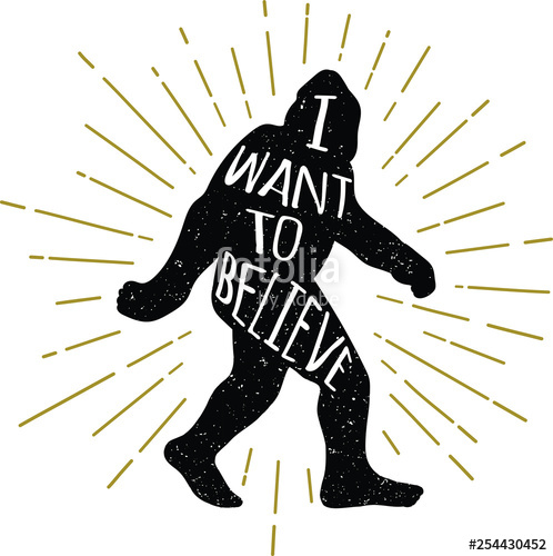 498x500 Hand Drawn Bigfoot Yeti Sasquatch Vector Illustration With I Want