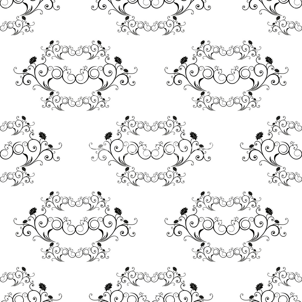 1000x1000 Damask Vector Classic Black And White Pattern Seamless Abstract
