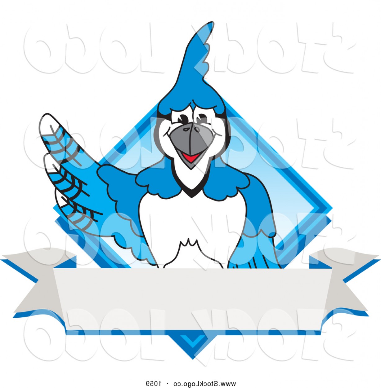 1228x1252 Vector Logo Of A Cute Blue Jay Character School Mascot Blue