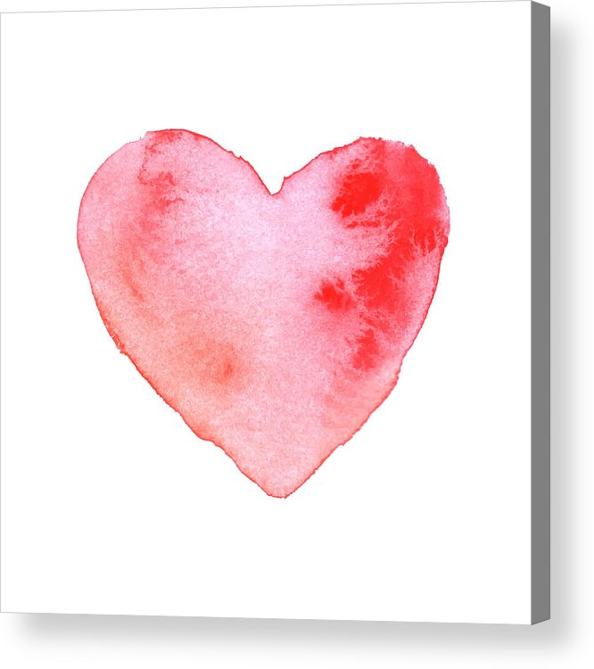 666x750 Watercolor Brush Painted Red Heart Vector Heart Shape Hand