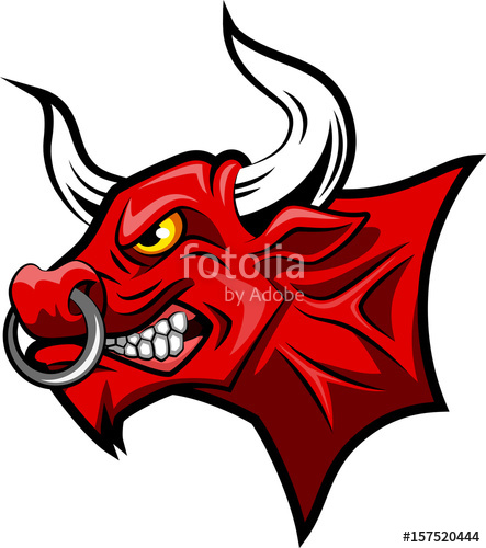 443x500 Red Bull Mascot Face Vector Illustration Stock Image And Royalty