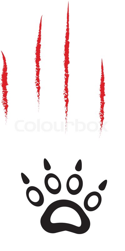 400x800 Black Cat Scratching Paw Print Leg Stock Vector Colourbox