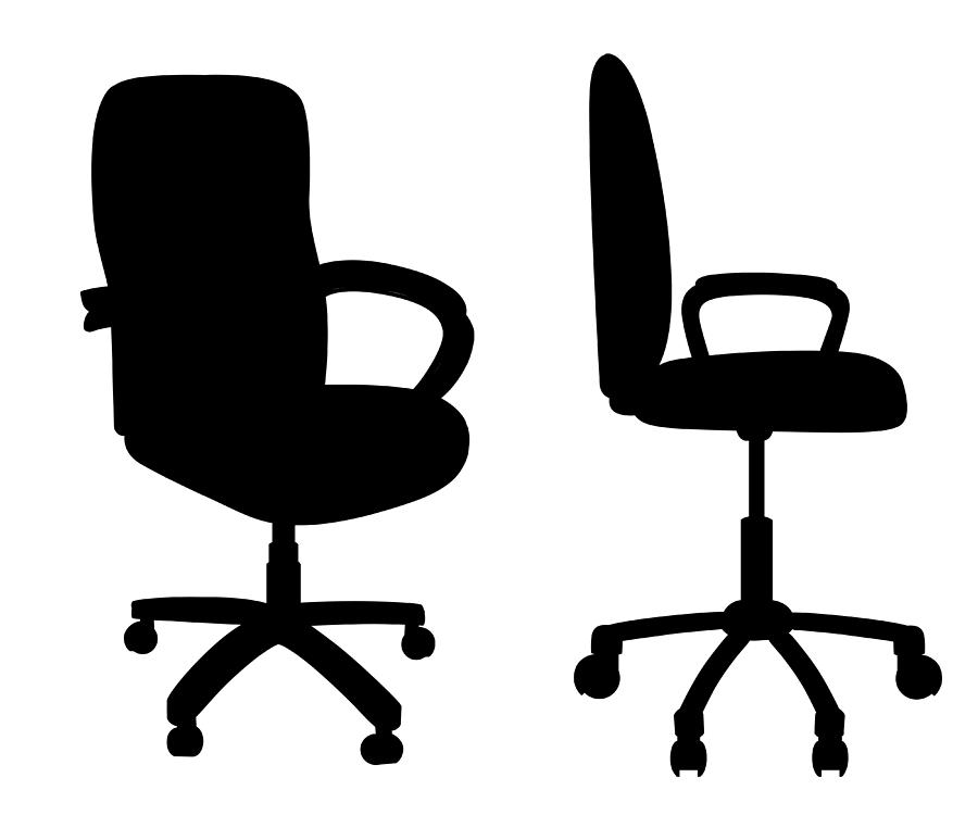 900x750 Black Office Chair Isolated On White Background Empty Seat