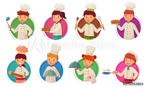 500x300 Little Kid Chef Children Cooking, Kids Cooks In Circle Frame