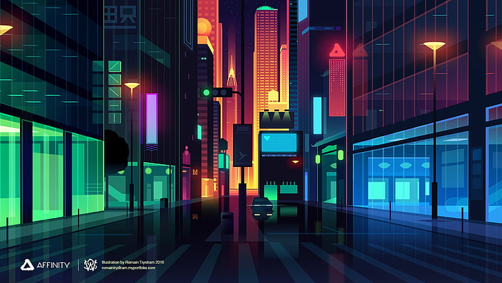 728x410 Hd Wallpaper City Vector Illustration, Photo Of Affinity Poster
