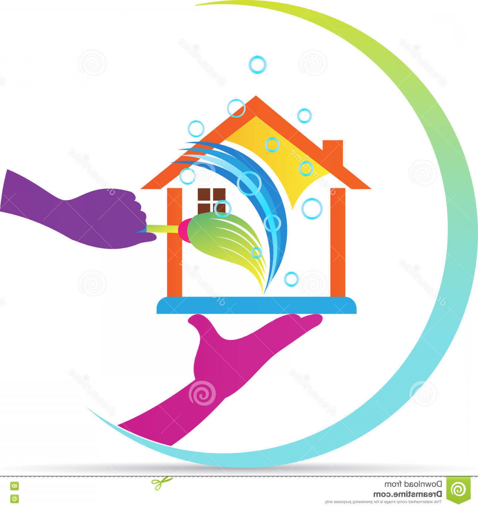 1560x1662 Stock Illustration Home Cleaning Service Logo Vector Drawing